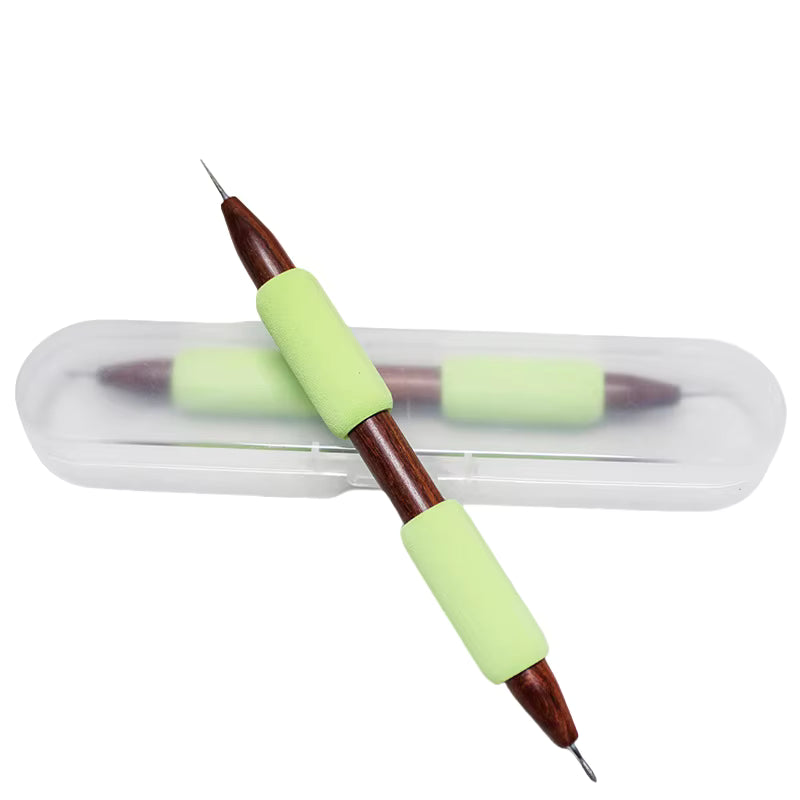 Small Football & Needle Sgraffito Tool Green
