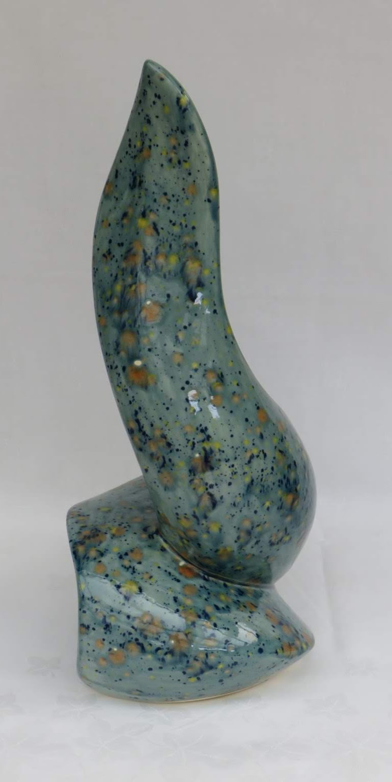 Green Speckled Sculpture by Georgie Waldron