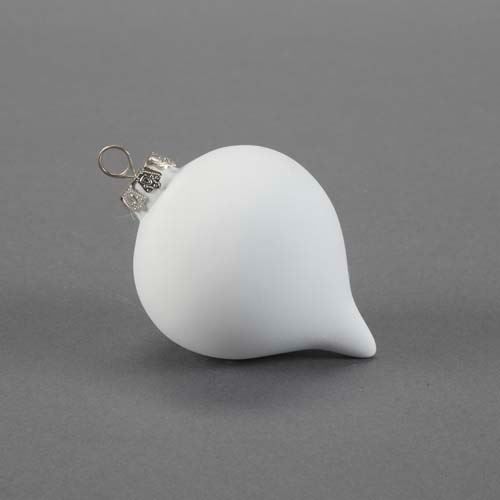 Ceramic Bisque Teardrop Christmas Bauble