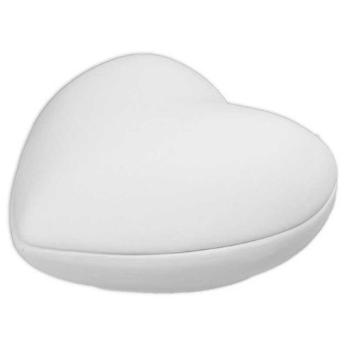 Ceramic Bisque Rounded Heart Box