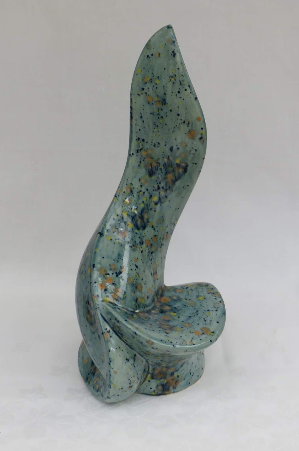 Green Speckled Sculpture by Georgie Waldron