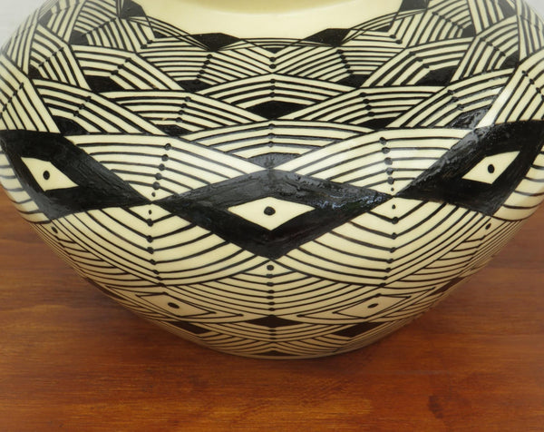 Geometric Vase in Black and White by Georgie Waldron