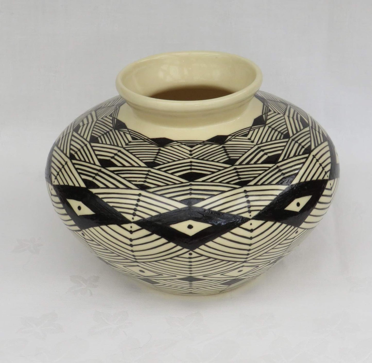 Geometric Vase in Black and White by Georgie Waldron