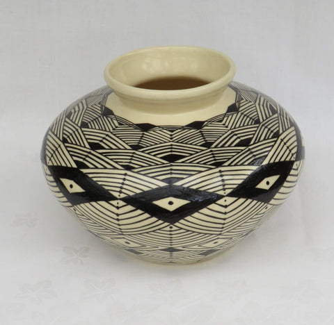 Geometric Vase in Black and White by Georgie Waldron