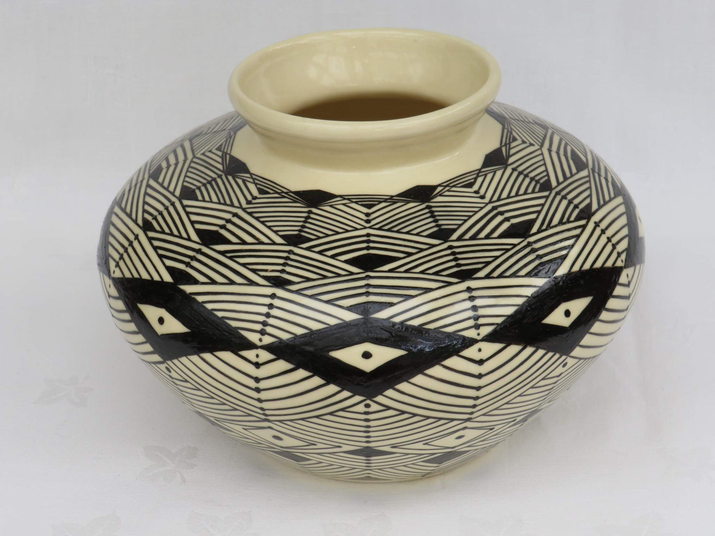 Geometric Vase in Black and White by Georgie Waldron