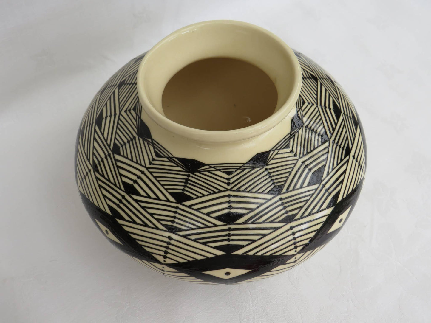 Geometric Vase in Black and White by Georgie Waldron