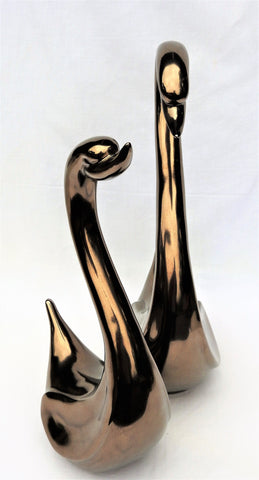 Pair of Gold Art Deco Swans