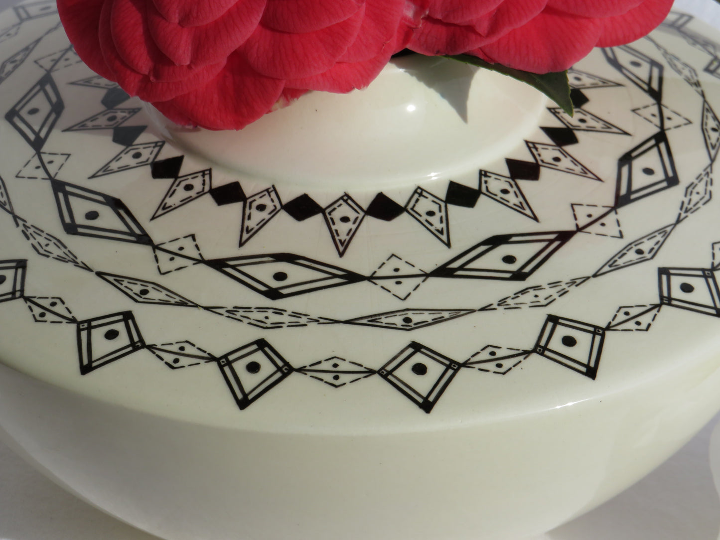 Hand crafted Black and White Geometric Vase by Georgie Waldron