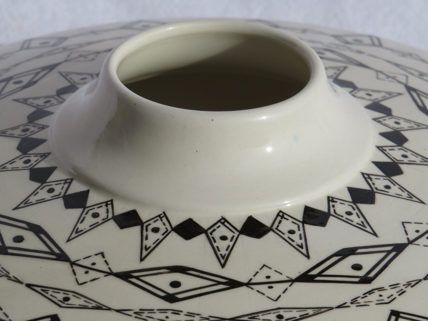 Hand crafted Black and White Geometric Vase by Georgie Waldron