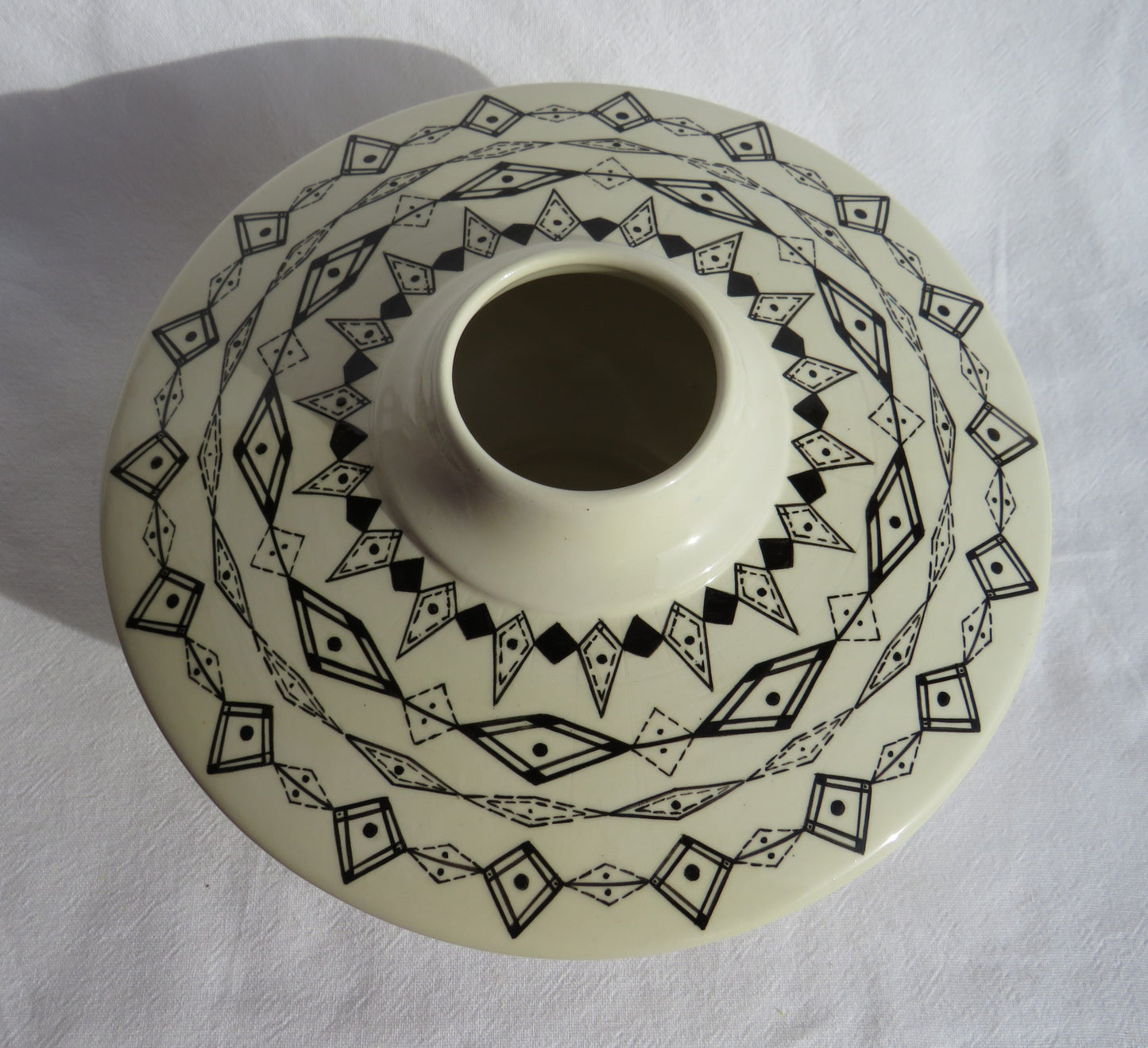 Hand crafted Black and White Geometric Vase by Georgie Waldron