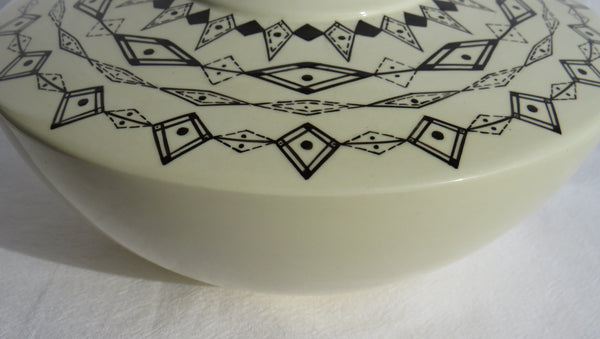 Hand crafted Black and White Geometric Vase by Georgie Waldron