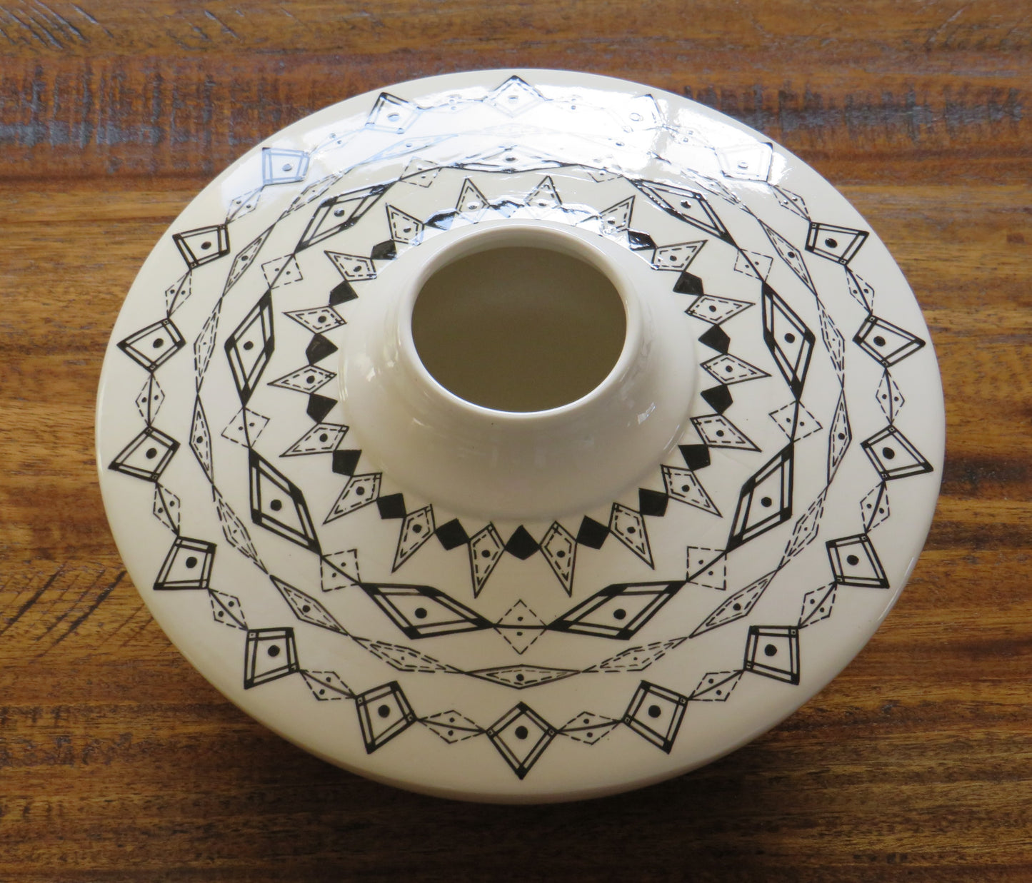 Hand crafted Black and White Geometric Vase by Georgie Waldron