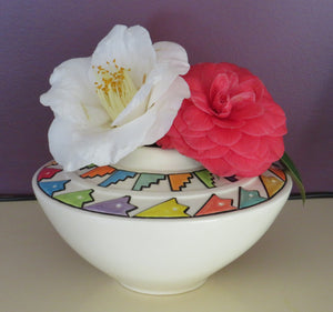 Hand crafted/ hand painted Ceramic Vase or Table centre piece by Georgie Waldron
