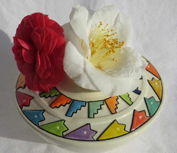 Hand crafted/ hand painted Ceramic Vase or Table centre piece by Georgie Waldron