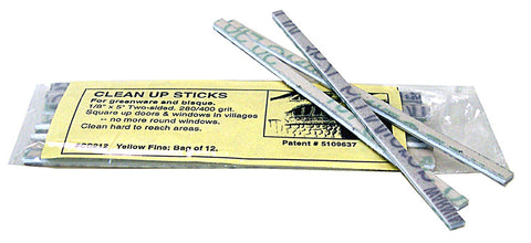 Flexible Clean Up Abrasive Stick - 1/8" wide- 200 & 400 grit (yellow)